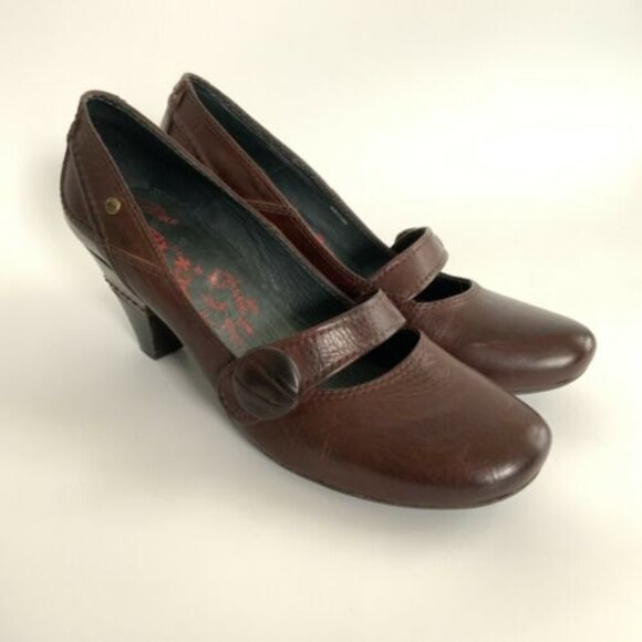 Pikolinos Pumps Size 38 US 7 Brown Leather Mary Jane Square-toe Block Heel - Picture 11 of 11